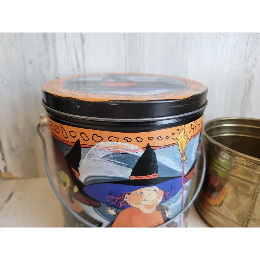 Vintage‎ witch metal bucket set Halloween home decor